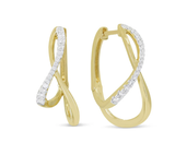 Yellow Gold Diamond Twist Earrings