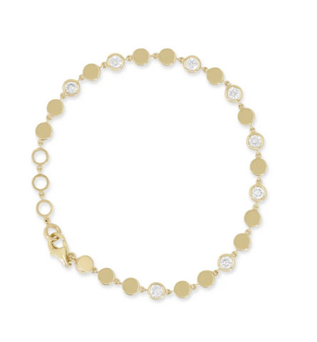 Yellow Gold and Diamond Dot Bracelet