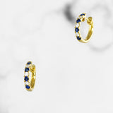 Sapphire and Diamond Hoops