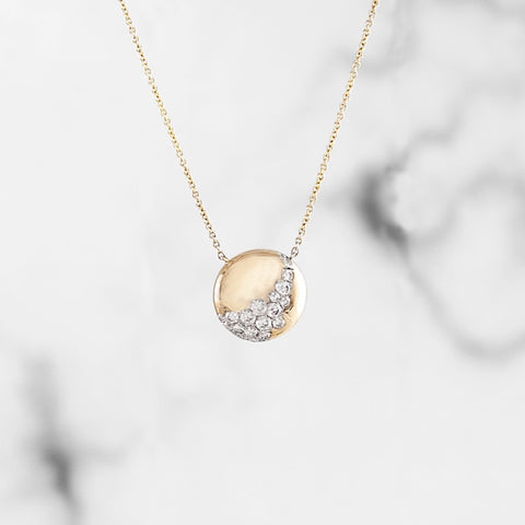 Domed Pendant with Diamonds