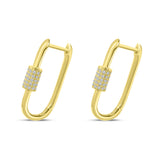 Yellow Gold Diamond Lock Earrings