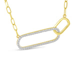 14K Yellow Gold Double Paperclip Diamond Necklace