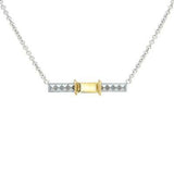 Sterling Silver and Yellow Gold Bar Necklace - Scherer's Jewelers