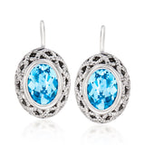 Sterling Silver Oval Blue Topaz Earrings - Scherer's Jewelers