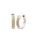 Sterling Silver and Yellow Gold Petite Hoops with Diamonds