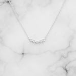 White Gold Bezel Set Diamond Petite Bar Necklace - Scherer's Jewelers
