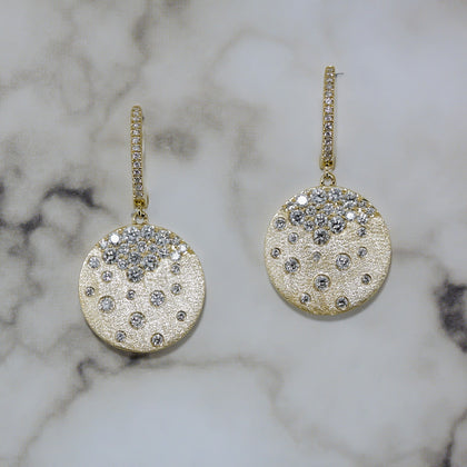 Diamond Confetti Disc Drop Earring