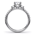 Enchanted Three Stone Emerald Diamond Engagement Ring