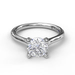 Round Solitaire With Cathedral Band Engagement Ring - Scherer's Jewelers