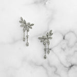 White Gold Floral Dangle Earring - Scherer's Jewelers