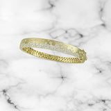 Yellow Gold Scattered Diamond Bangle - Scherer's Jewelers