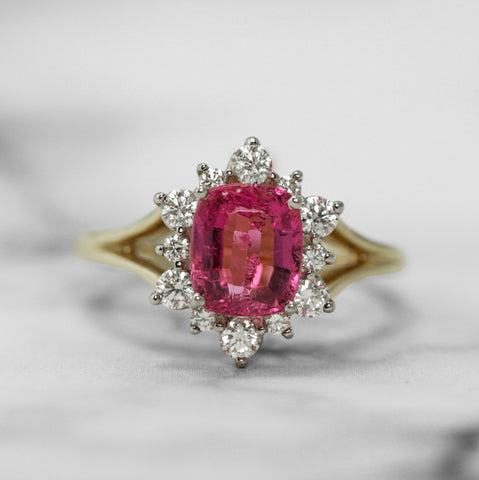 Pink Sapphire and Diamond Ring - Scherer's Jewelers