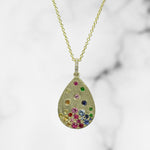 Rainbow Sapphire Pear Shape Pendant - Scherer's Jewelers
