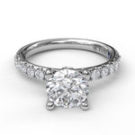 Classic Pave Round Cut Engagement Ring - Scherer's Jewelers