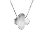 Sterling Silver Concave Floral Necklace