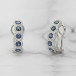 Sapphire and Diamond Hoop Earrings - Scherer's Jewelers