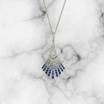 Sapphire and Diamond Fan Necklace - Scherer's Jewelers