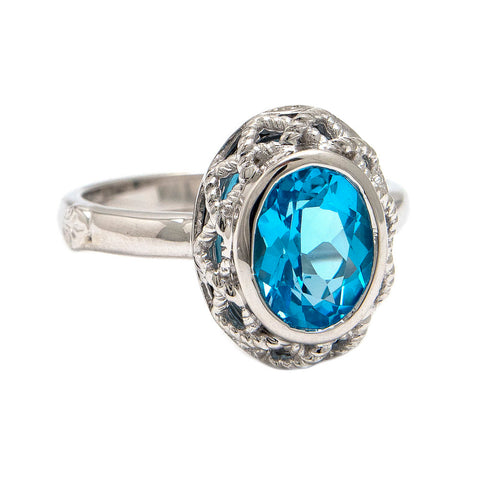 Sterling Silver Blue Topaz Ring - Scherer's Jewelers