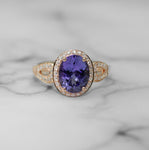 Rose Gold Tanzanite Ring with Diamonds - Scherer's Jewelers