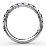 Sapphire and Diamond Shared Prong Anniversary Band - Scherer's Jewelers