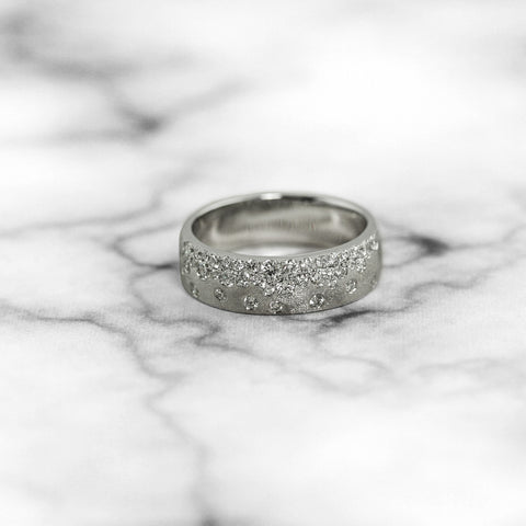 White Gold Scattered Diamond Band - Scherer's Jewelers