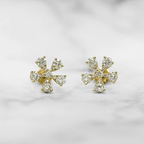 Floral Diamond Earrings - Scherer's Jewelers