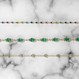 Yellow Gold Gemstone Bracelet Trio