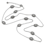 Andrea Candela Sterling Silver Oval Station Necklace