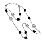 Andrea Candela  Sterling Silver Onyx Bead Necklace