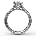 Alternating Diamond Twist Engagement Ring - Engagement Ring