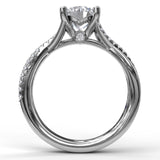 Alternating Diamond Twist Engagement Ring - Engagement Ring
