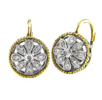 Sterling Silver Floral Diamond Earrings