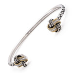 Sterling Silver and 18kt Yellow Gold Knot Cuff