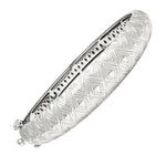 Sterling Silver Wide Textured Bangle