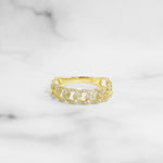 Yellow Gold Curb Link Diamond Ring - Scherer's Jewelers