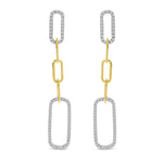 Yellow Gold and Diamond Paperclip Earrings