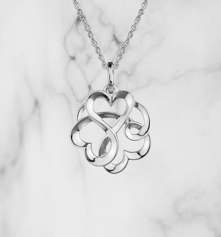 Sterling Silver Entwined Heart Pendant