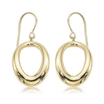 Yellow Gold Oval Dangle Earrings
